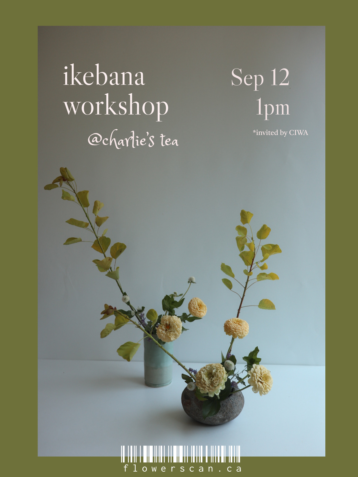 Ikebana Workshop at 茶理宜世 Charlie's Tea, September 12